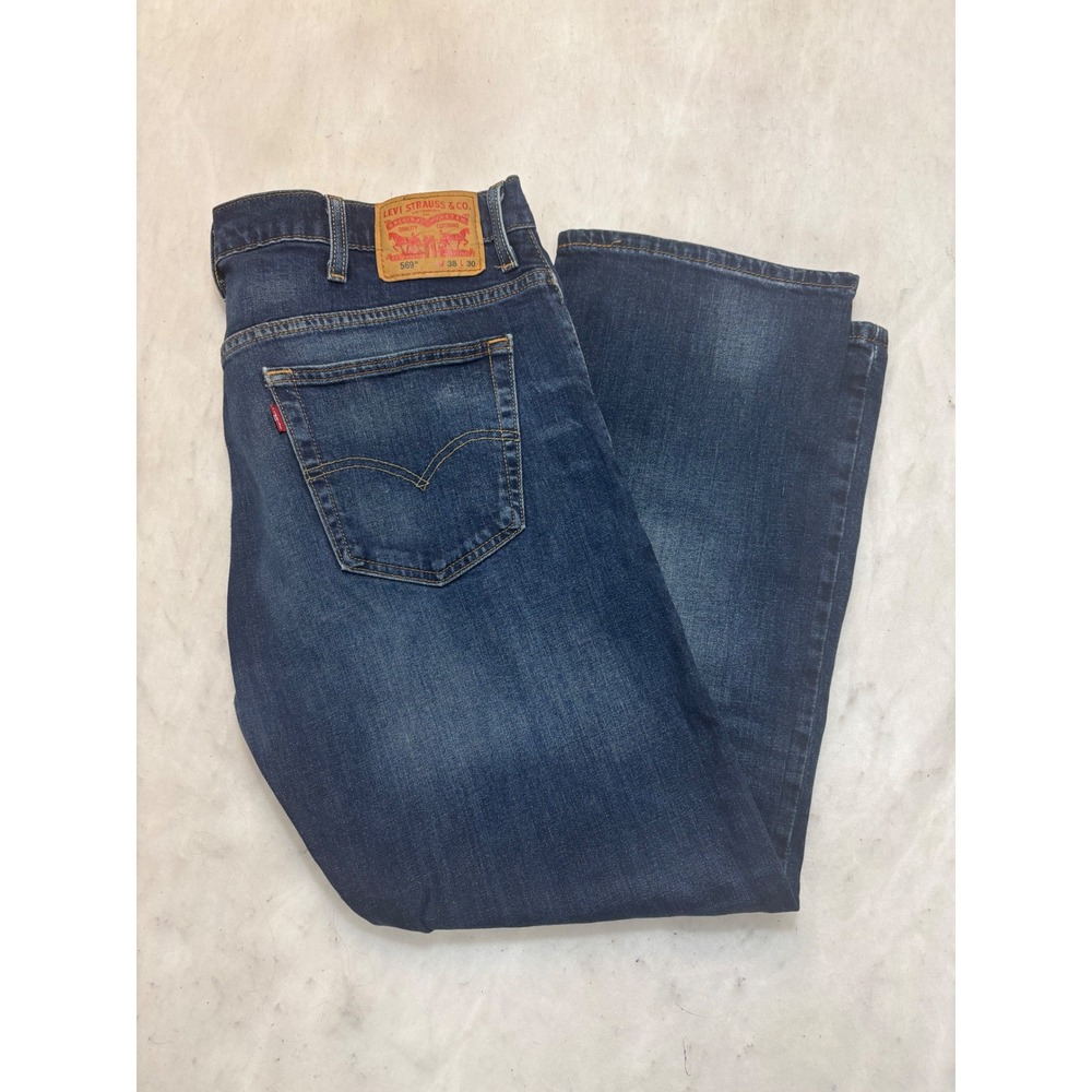 Levi Strauss Co Mens 541 Athletic Fit Jeans‎ Dark Wash W38 L30 Cotton Blend